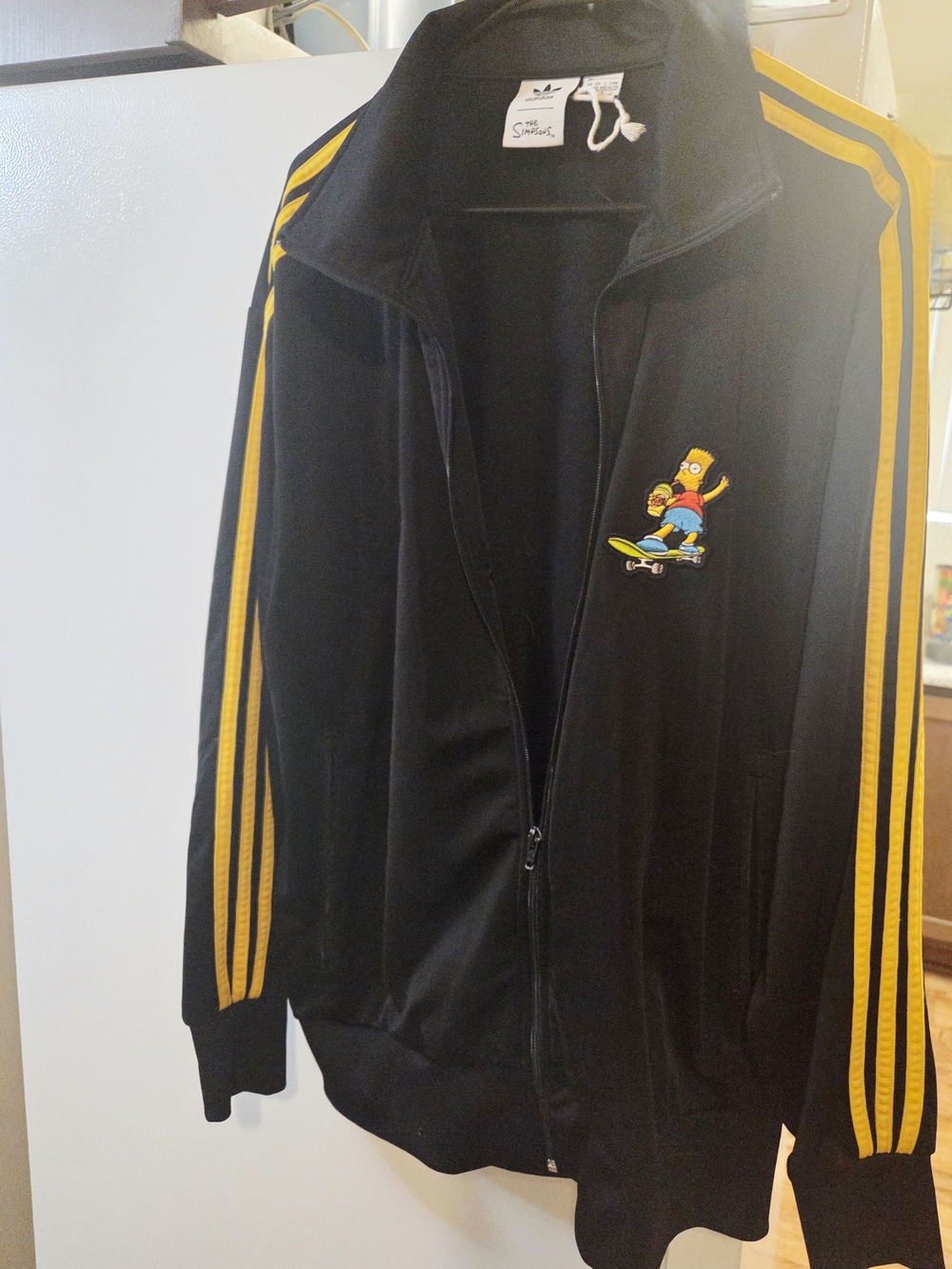 Adidas x Bart Simpson Black Track Jacket with Yellow Stripes
